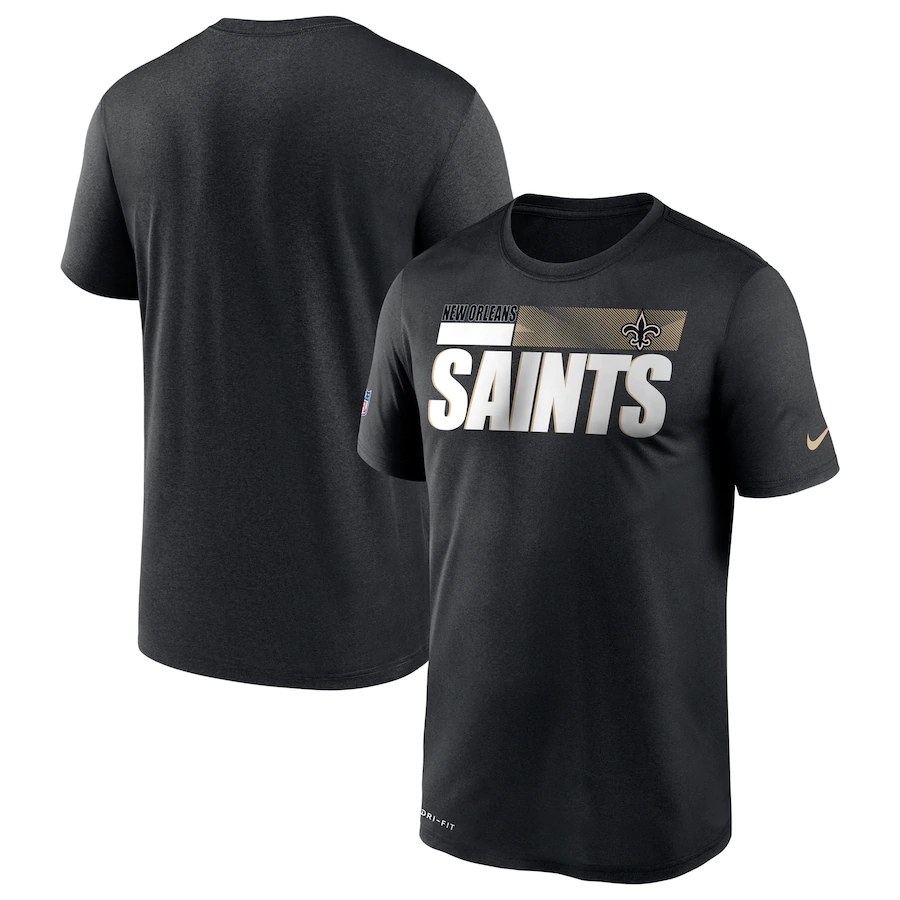 Men's New Orleans Saints 2020 Black Sideline Impact Legend Performance T-Shirt